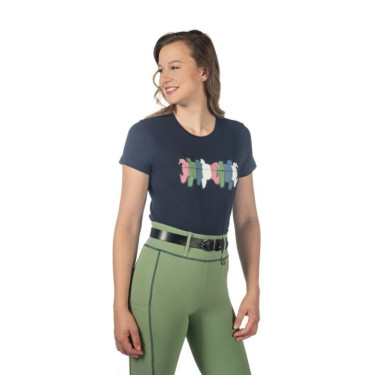 T-shirt equitazione HKM Mirror in cotone traspirante T-shirt equitazione HKM Mirror in cotone traspirante
