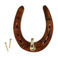 Supporto in ferro HKM a cavallo in legno e ottone Ottone Oro