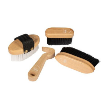 Set di toelettatura HKM in legno Hobby Horsing Naturale Marrone