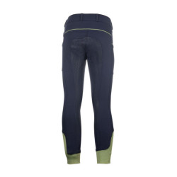 Pantaloni HKM Claire con fondo intero in silicone Blu scuro