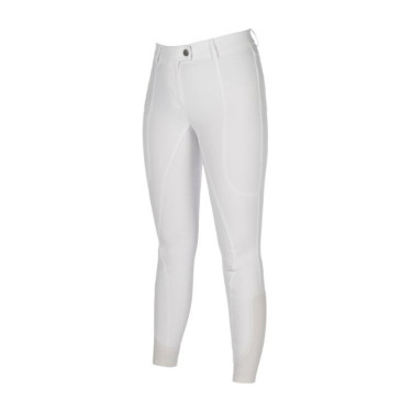 Pantaloni HKM Amalfi full seat in silicone Bianco