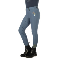 Leggings HKM Pony Dream II con grip in silicone integrale Blu grigio