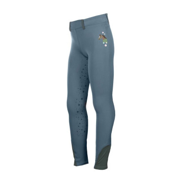 Leggings HKM Pony Dream II con grip in silicone integrale Blu grigio
