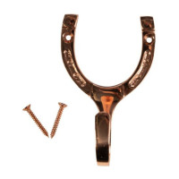 Gancio da scuderia HKM a forma di ferro di cavallo in ottone Argentato Argento