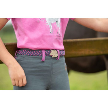Cintura elastica HKM Claire Kids Rosa / verde