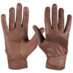 Guanti in pelle e mesh da donna Horze Marrone