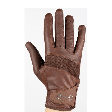 Guanti in pelle e mesh da donna Horze Marrone