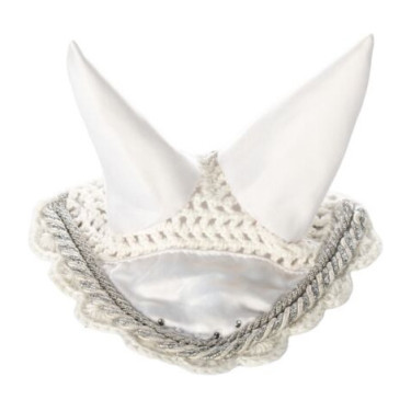 Cuffia anti-mosche da competizione HKM Hobby Horsing Bianco