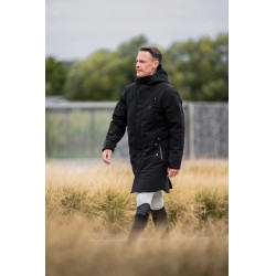 Cappotto integrale caldo lungo da equitazione uomo Horse Pilot Nero