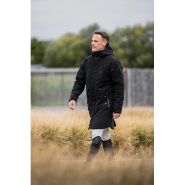 Cappotto integrale caldo lungo da equitazione uomo Horse Pilot Nero