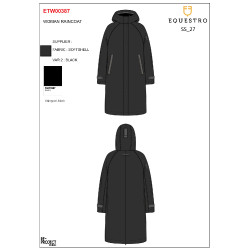 Softshell lungo donna con apertura posteriore Equestro Nero