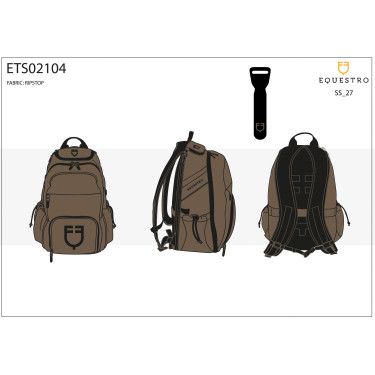 Zaino tecnico unisex in ripstop Equestro Marrone scuro