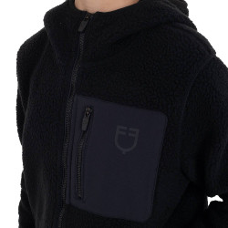 Felpa bambini unisex in pile teddy con zip e cappuccio Equestro