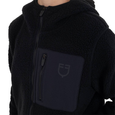 Felpa bambini unisex in pile teddy con zip e cappuccio Equestro