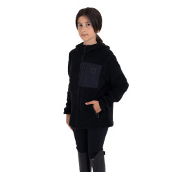 Felpa bambini unisex in pile teddy con zip e cappuccio Equestro