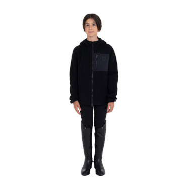 Felpa bambini unisex in pile teddy con zip e cappuccio Equestro