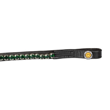Frontalino con strass Stones Concept Equestro Nero / smeraldo