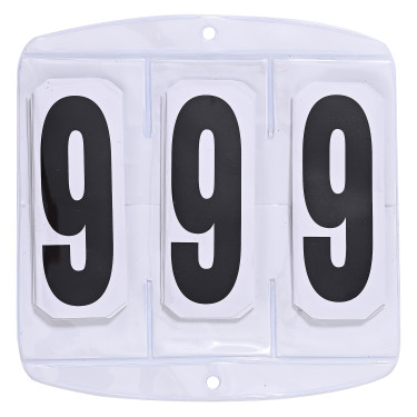 Numero di gara Imperial Riding Basic con velcro 3 cifre Bianco