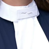 Plastron con patch con paillettes e velcro Imperial Riding Basic donna Bianco