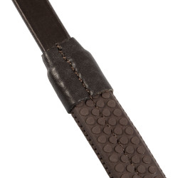 Testiera imbottita con ricami decorativi Marrone scuro