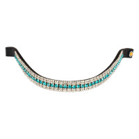 Frontalino Blue Crystal in pelle Equestro Blu grande