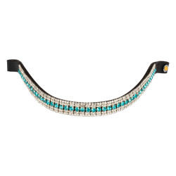 Frontalino Blue Crystal in pelle Equestro Blu grande