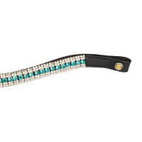 Frontalino Blue Crystal in pelle Equestro Blu grande