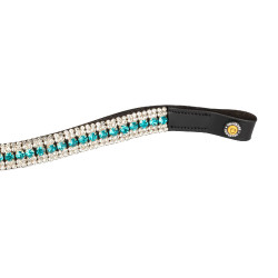 Frontalino Blue Crystal in pelle Equestro Blu grande