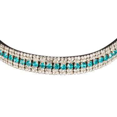 Frontalino Blue Crystal in pelle Equestro Blu grande