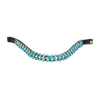 Frontalino Blue Jets Crystal in cuoio Equestro Getti blu
