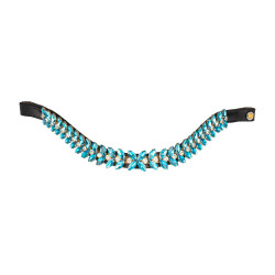 Frontalino Blue Jets Crystal in cuoio Equestro Getti blu
