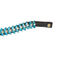 Frontalino Blue Jets Crystal in cuoio Equestro Getti blu