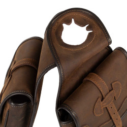 Bisaccia per sella western in cuoio Pool's Marrone scuro