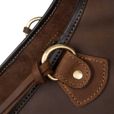 Bisaccia per sella western in cuoio decorato Pool's Marrone scuro