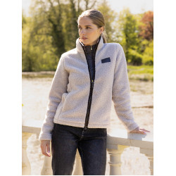 Giacca con zip in pile sherpa Heritage Stone LeMieux Pietra Grigio