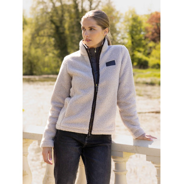Giacca con zip in pile sherpa Heritage Stone LeMieux Pietra Grigio
