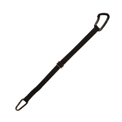 Lunga da van e attacco incrociato staccabile con moschettone in alluminio nero 120 cm