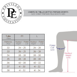 Guide des tailles bottes MATERA Junior noir Privilege Equitation Guide des tailles bottes MATERA Junior noir Privilege Equitation