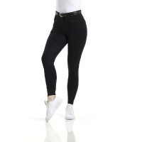 Pantaloni Equithème Safir con fondo in silicone Nero / blu