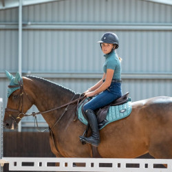 Sottosella da dressage LeMieux Carbon Mesh Square Saggio Blu