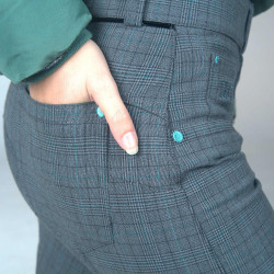 Damenreithose Flags & Cup Checks Grigio