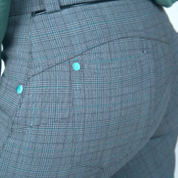 Damenreithose Flags & Cup Checks Grigio