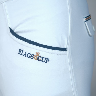 Pantaloni Flags & Cup Bassano Junior Bianco