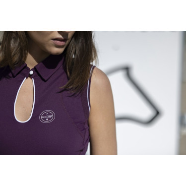 Polo Equithème Sarah senza maniche Prugna Viola