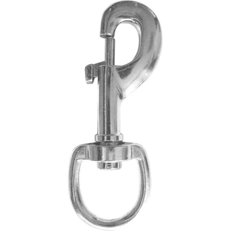 Moschettone con anello 20 mm tondo in acciaio nichelato
