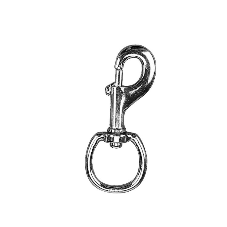 Moschettone ad anello 30 mm tondo in acciaio nichelato