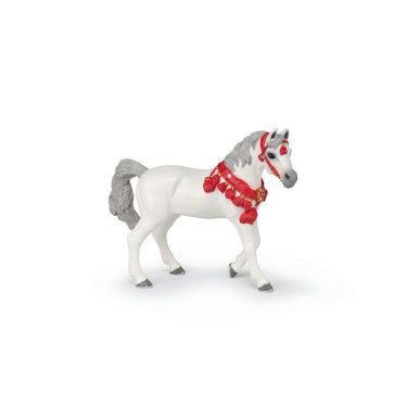 Cavallo Arabo bianco in tenuta da parata Papo