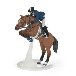 Cavallo da salto ostacoli e il suo cavaliere Papo