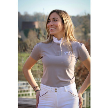 Polo da concorso Pénélope Madrid maniche corte Talpa Marrone Polo da concorso Pénélope Madrid maniche corte Talpa Marrone