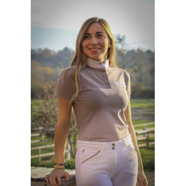 Polo da concorso Pénélope Madrid maniche corte Talpa Marrone Polo da concorso Pénélope Madrid maniche corte Talpa Marrone